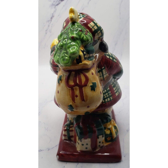 Sakura Classic Santa Christmas Holiday Ceramic 5 Inch Salt Shaker - Picture 3 of 10